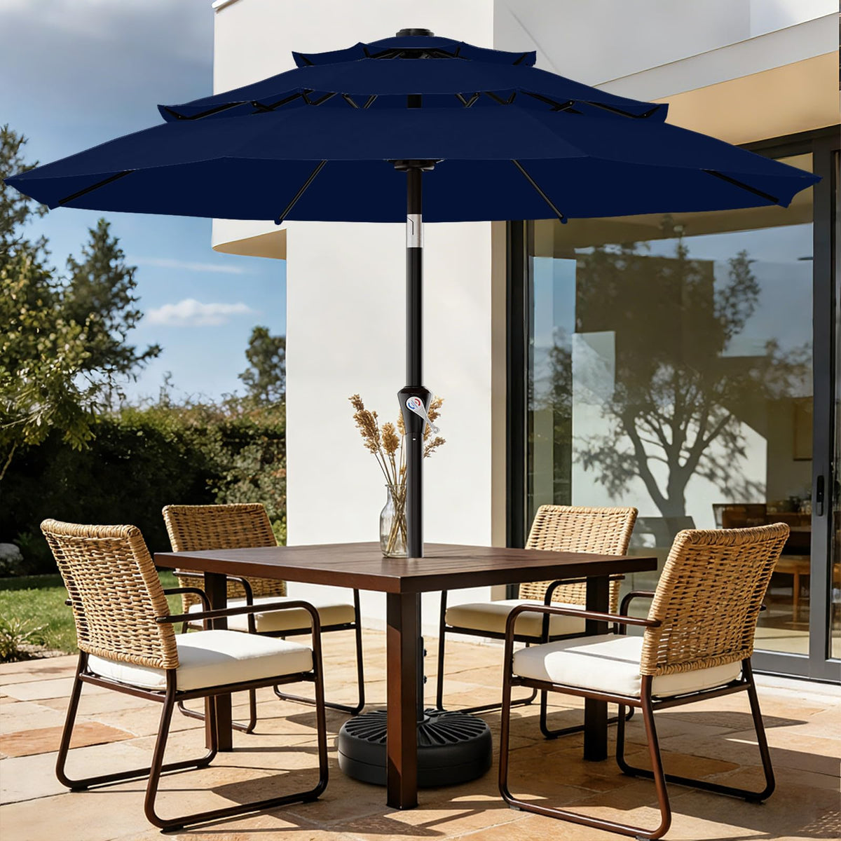 9ft 3-Tier UV Protection Windproof Patio Umbrella L17840