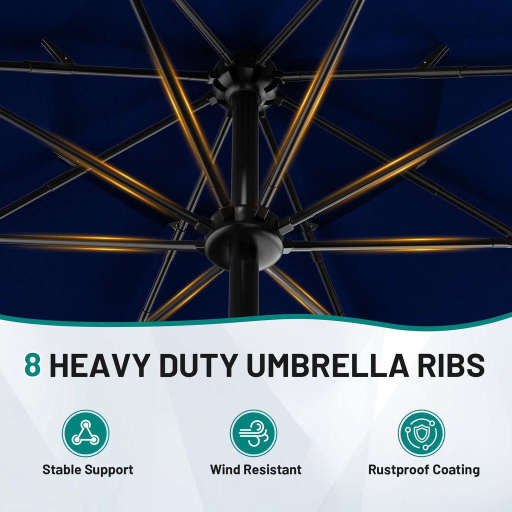 9ft 3-Tier UV Protection Windproof Patio Umbrella L17840