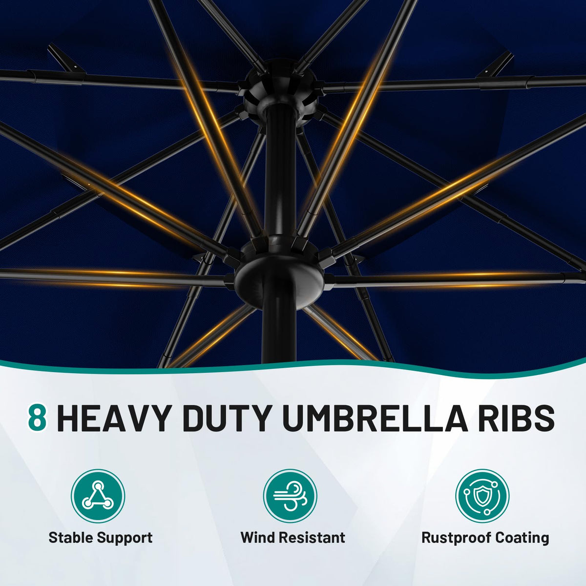 9ft 3-Tier UV Protection Windproof Patio Umbrella L17840