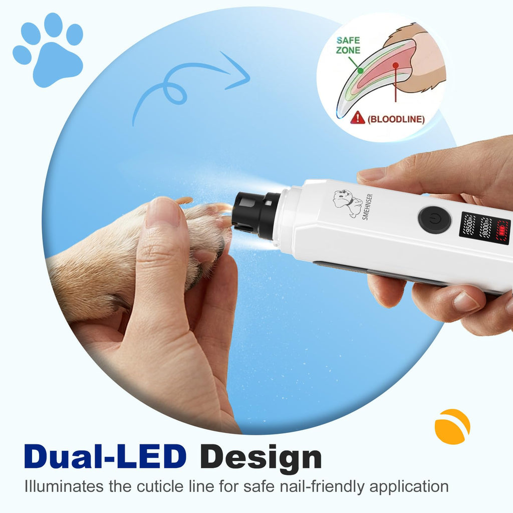 White 2-Speed USB Rechargeable Dog Nail Grinder Q424501