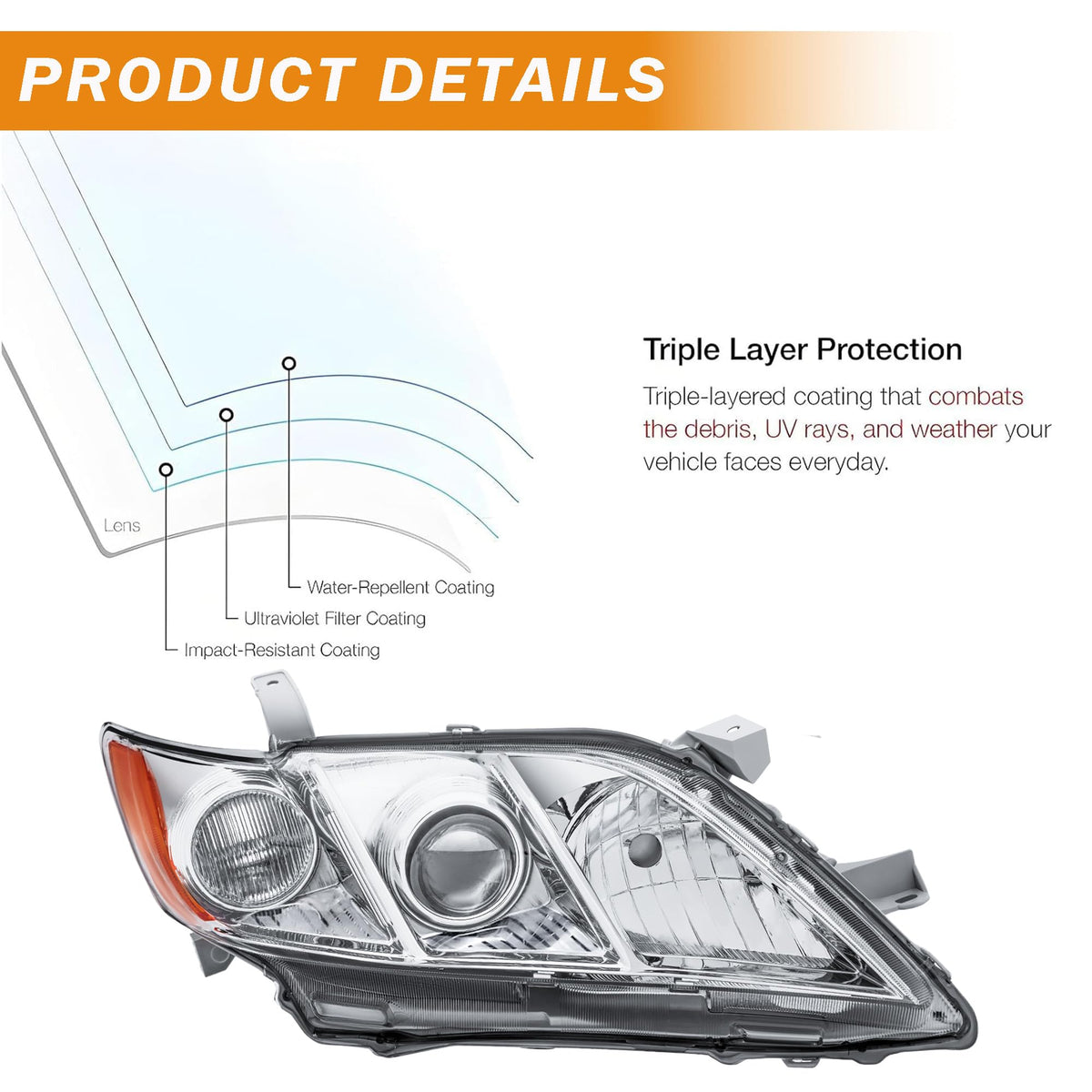 Headlight Assembly for Toyota Camry O7877