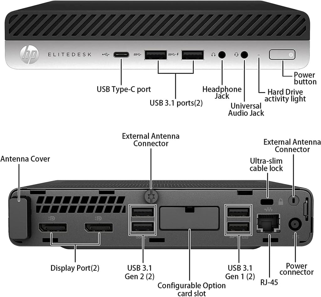 Mini PC Desktop Computer, Intel Core i5-9500T, 8GB DDR4 RAM, 256GB SSD, Windows 11 Pro N93904