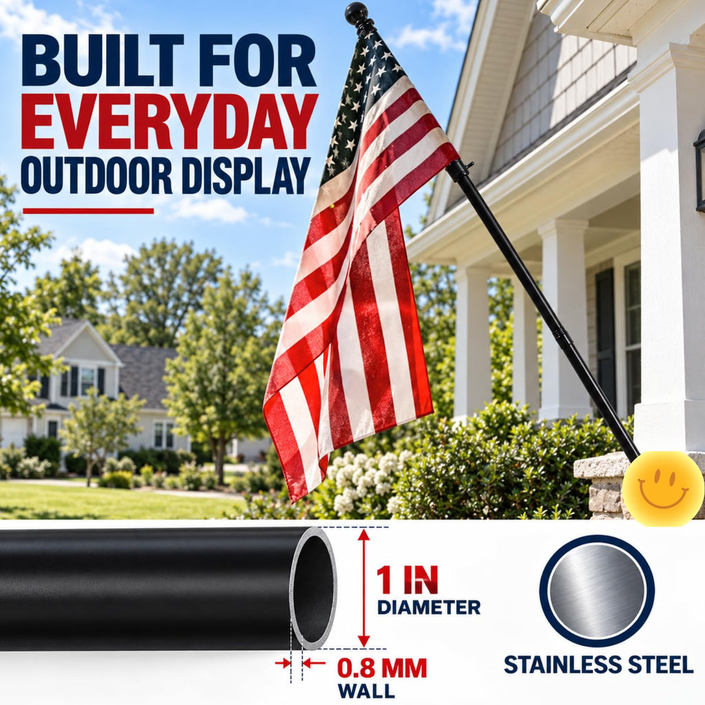 6FT Aluminum Flag Pole Kit with 3x5 US Flag H338578