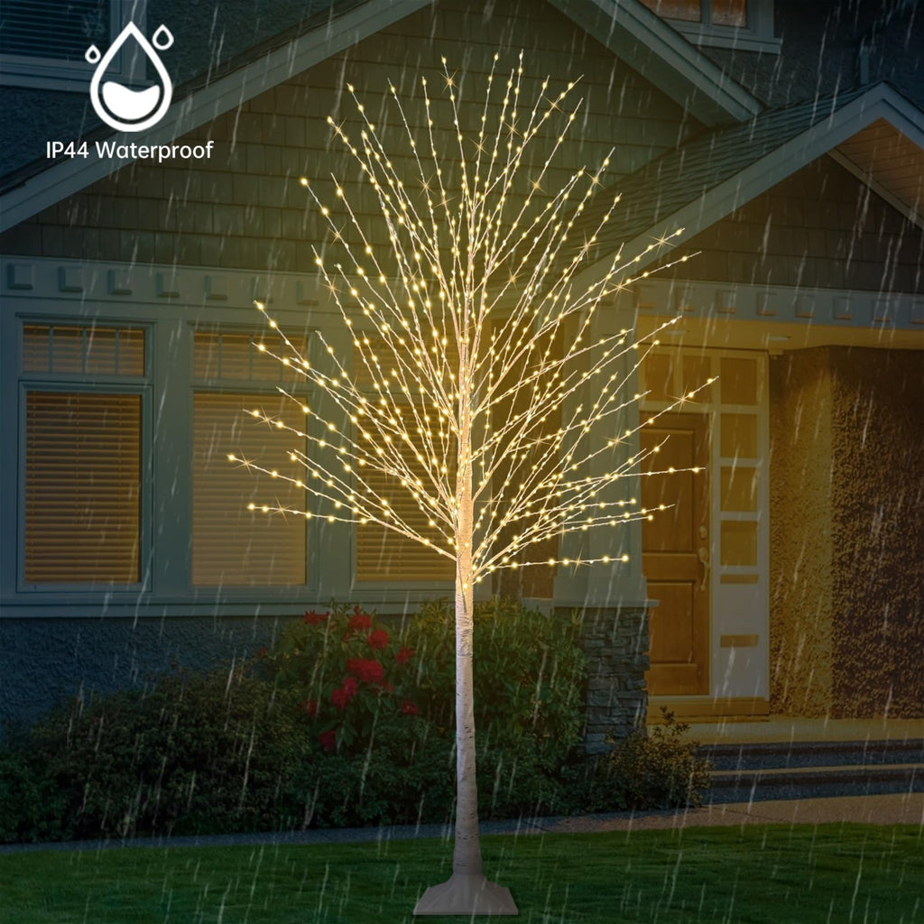 6FT Lighted Birch Tree with 880 LED Warm White Lights K122272
