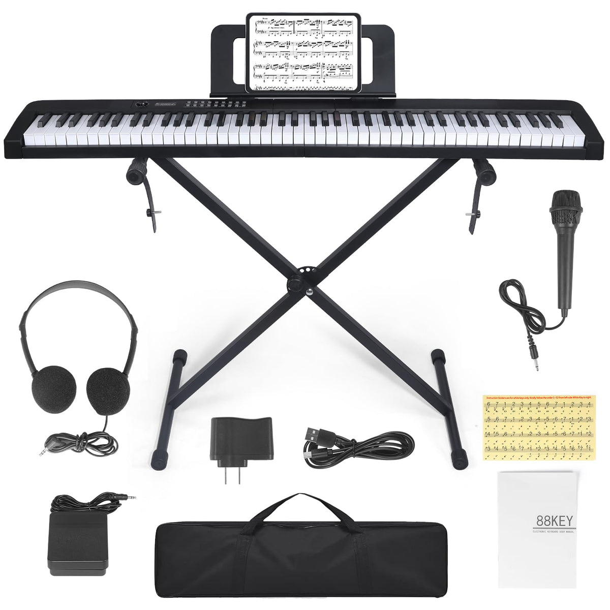 88 Key Electric Digital Piano with Semi Weighted Keys Y551853
