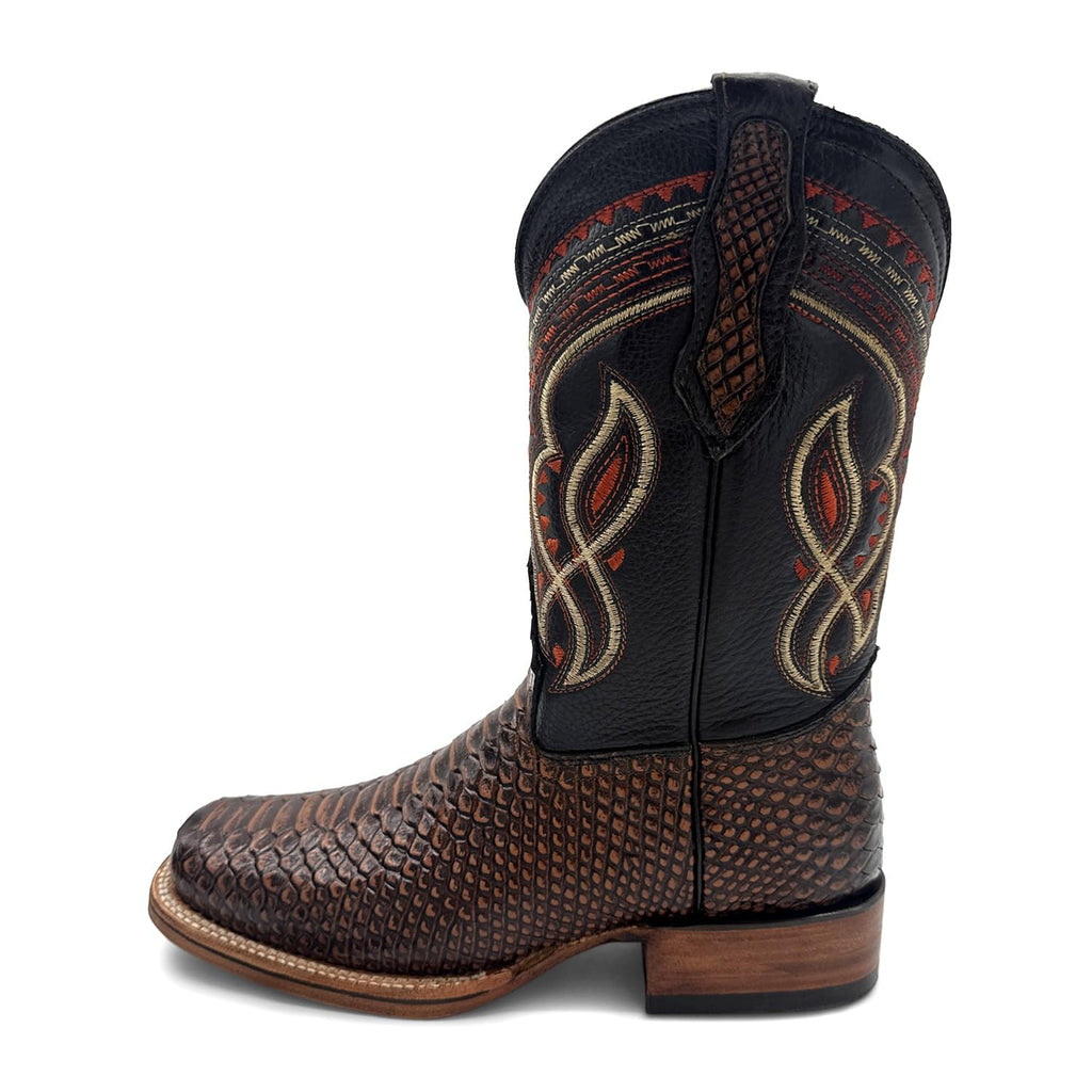 Mens Snakeskin Print Leather Western Boots A616101
