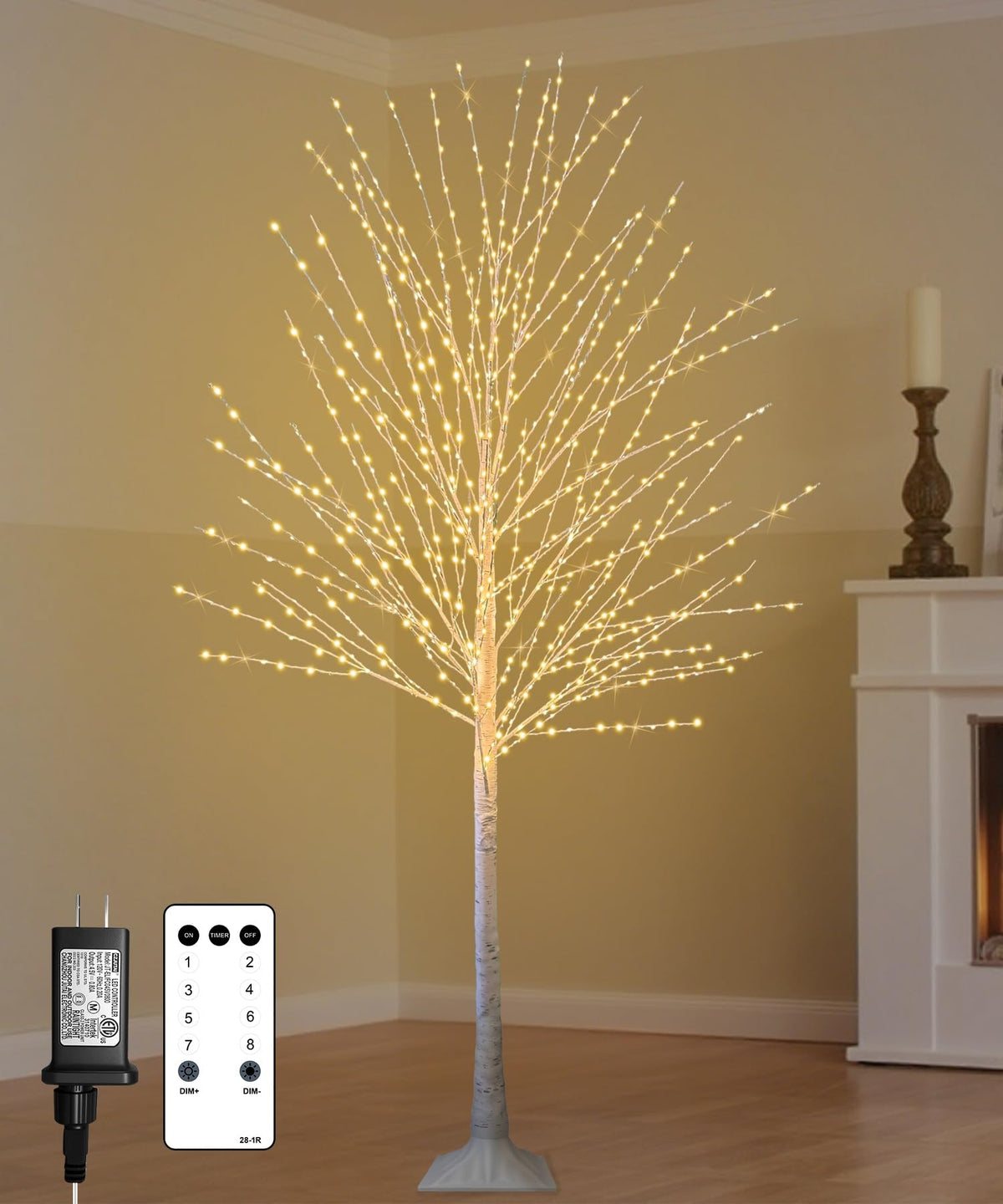 6FT Lighted Birch Tree with 880 LED Warm White Lights K122272