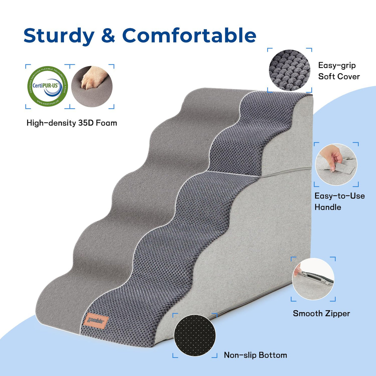 5 Step Pet Stairs Grey U317