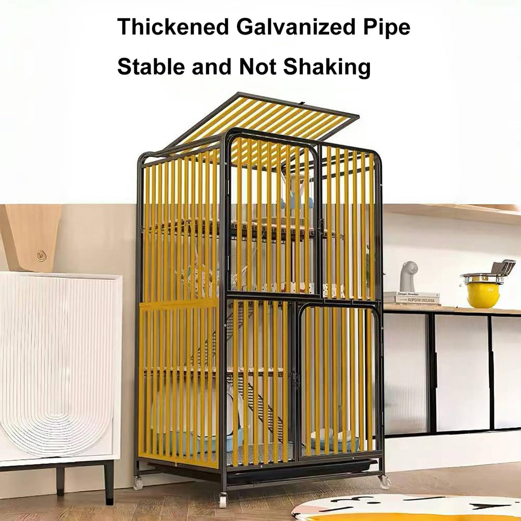 4 Tier Cat Cage with Litter Box and Wheel J38166