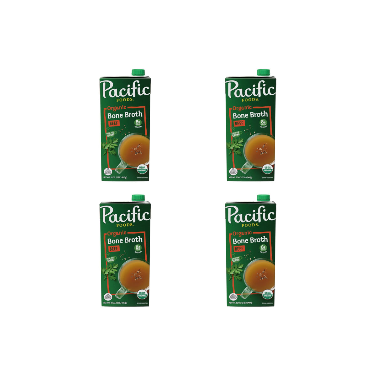 Organic Beef Bone Broth 32 oz Carton Pack of 4 V510614