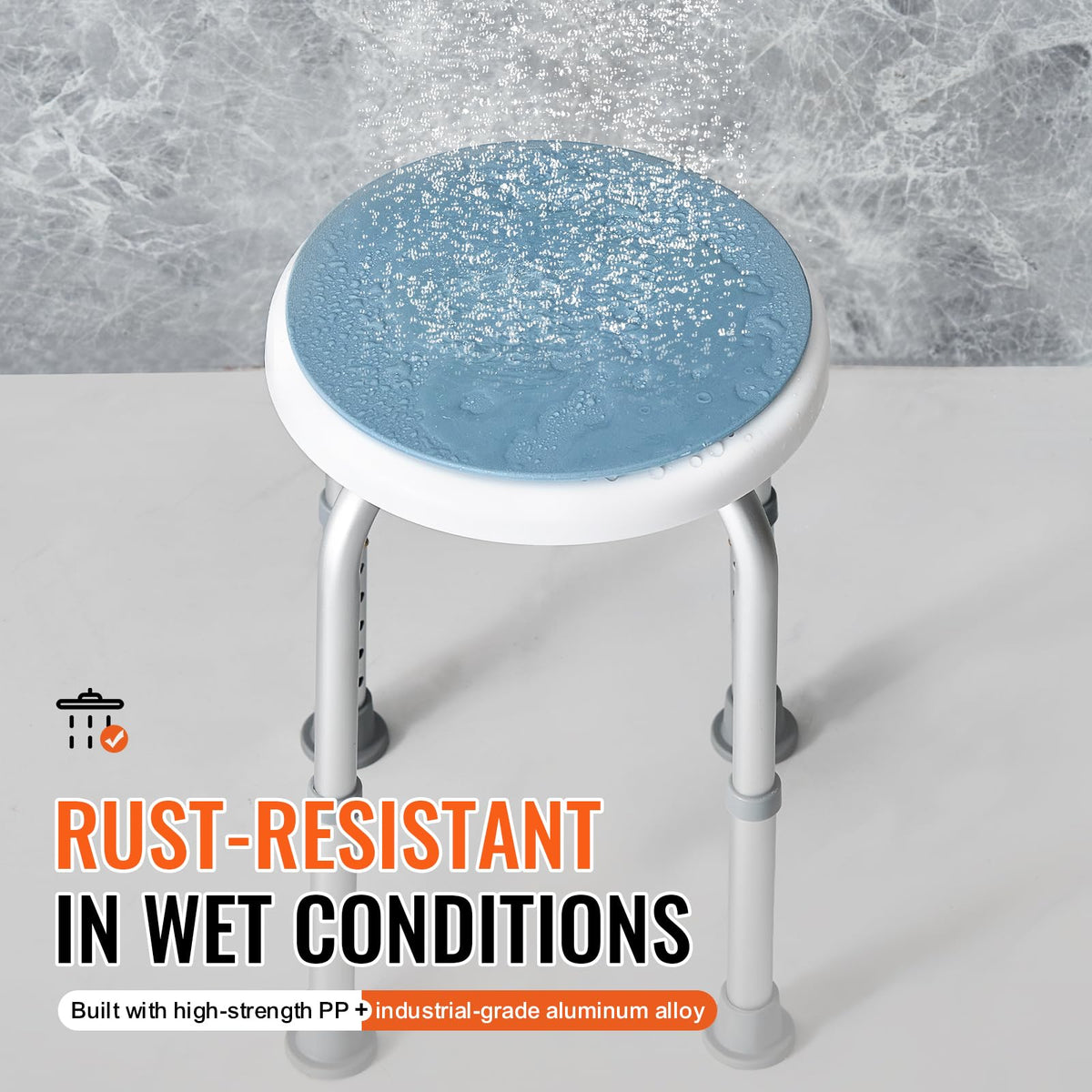Adjustable Non-Slip Shower Chair 300 lbs Capacity G616649