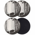Black Grey Set of 4 Soft Absorbent Coasters V3834