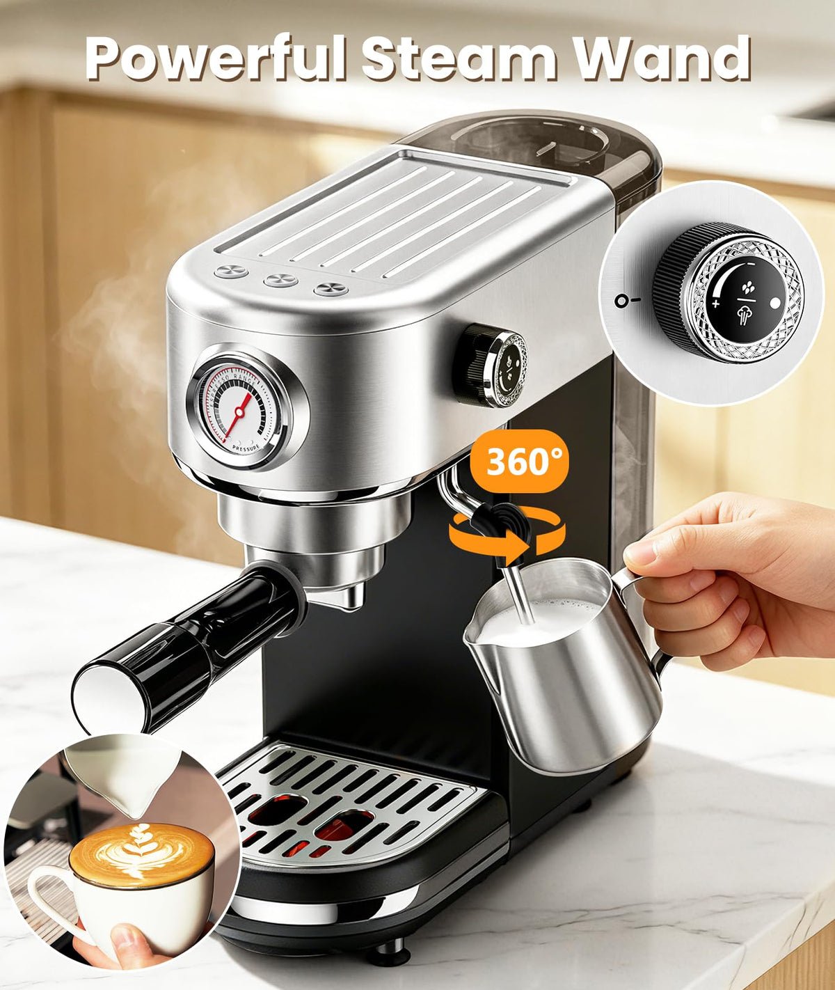 20 Bar Espresso Coffee Machine with Milk Frother R79580