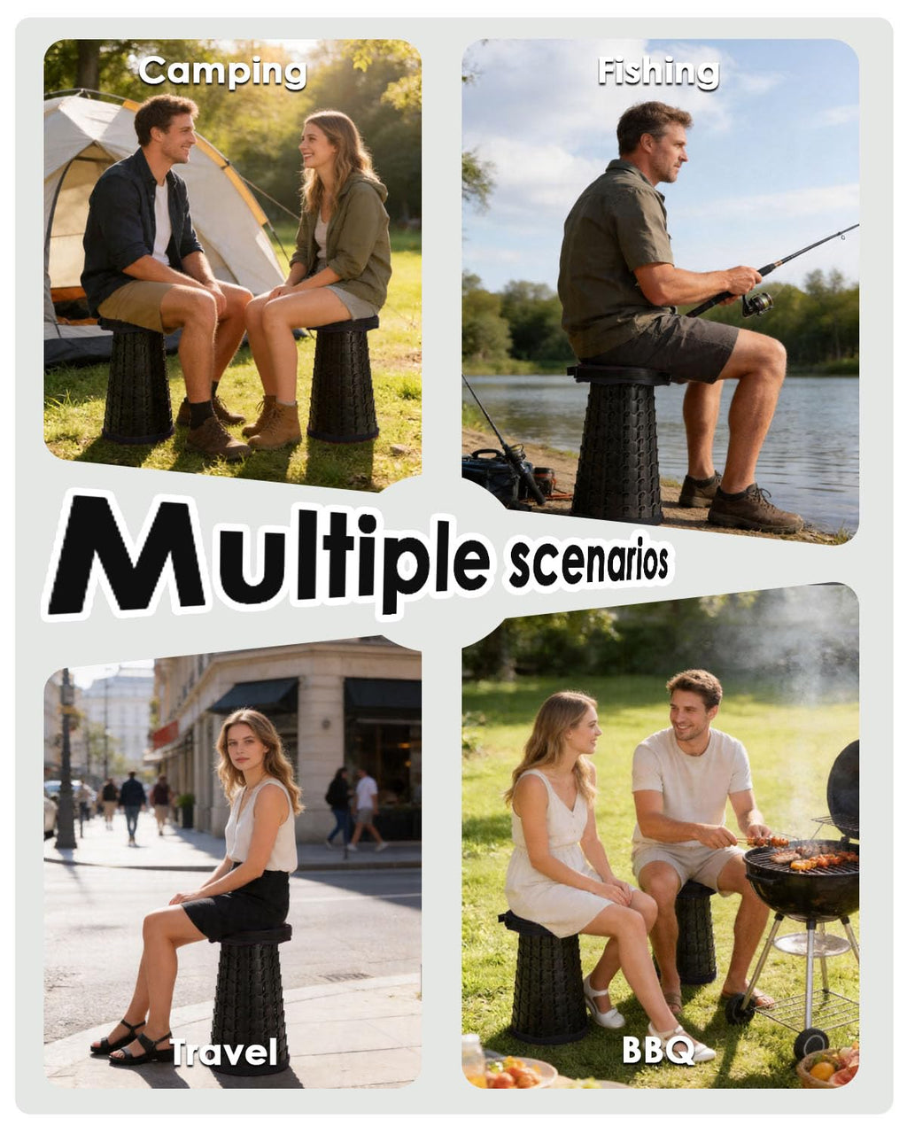 Collapsible Stool with Cushion Y902832