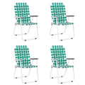 Dark Green Set of 4 Webbed Folding Chairs I288169