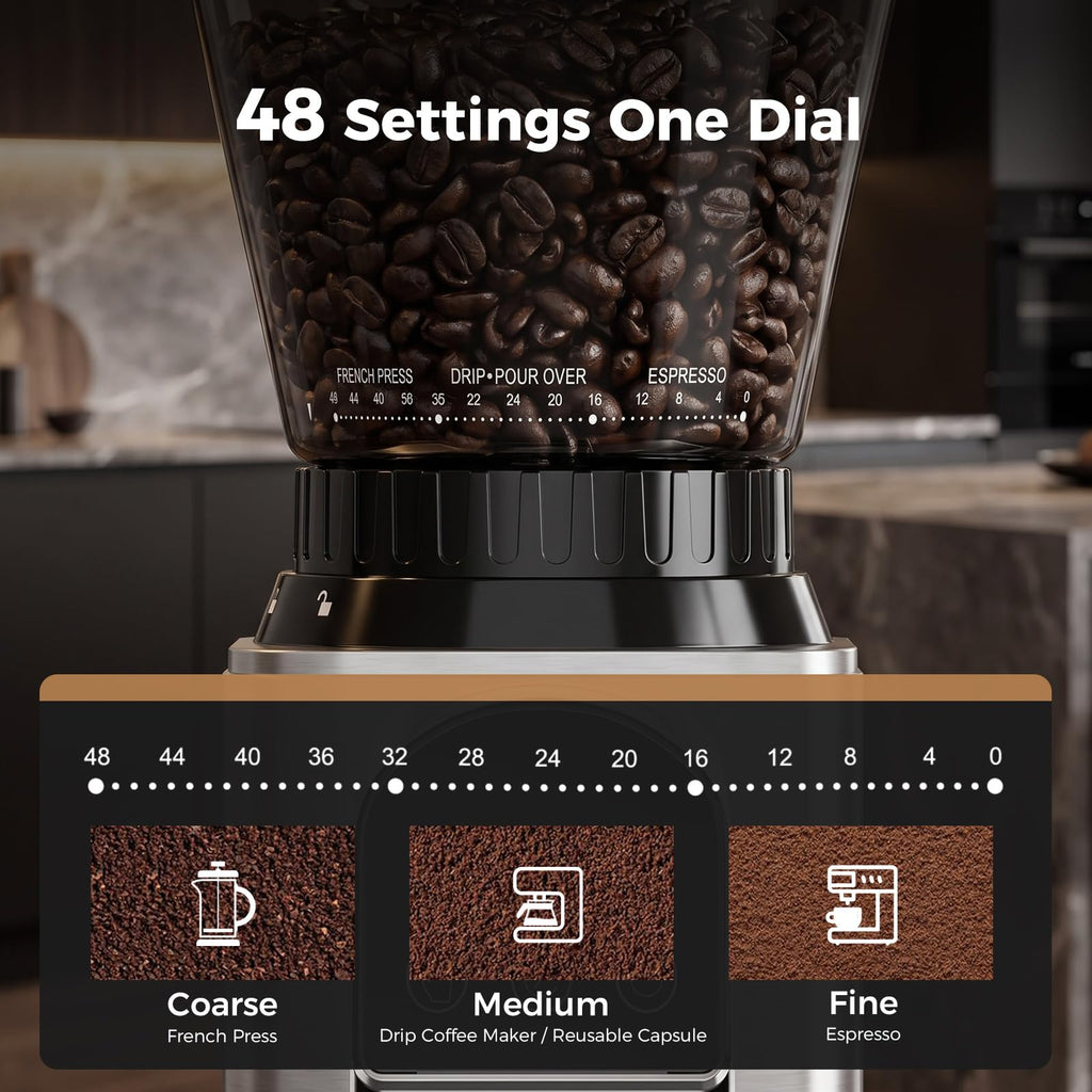 Conical Burr Coffee Grinder with 48 Settings O1573