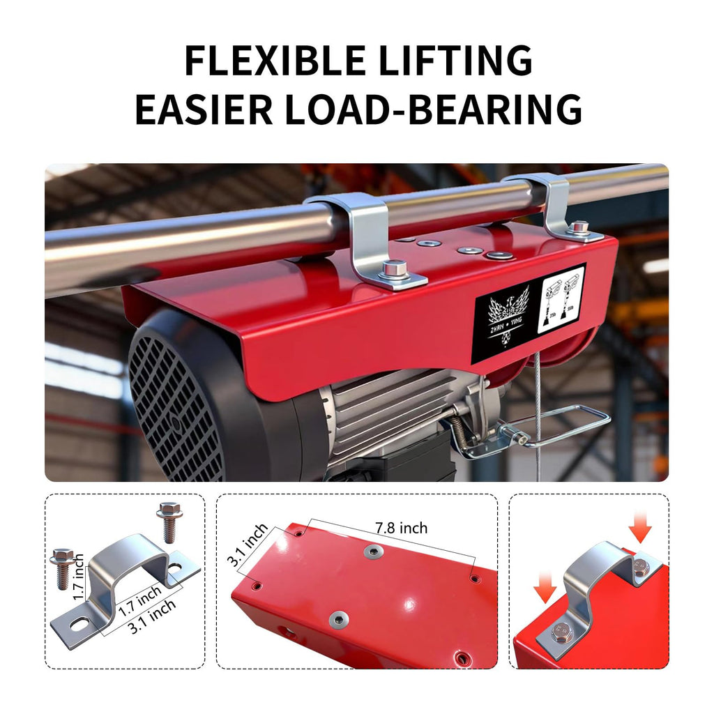 440 lbs 110V Electric Hoist with 14ft Wired Remote Control Y8037