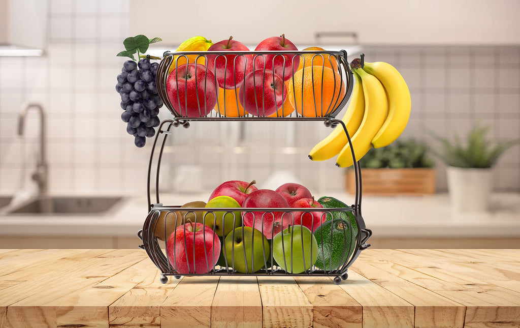 2-Tier Countertop Fruit Basket Holder W523