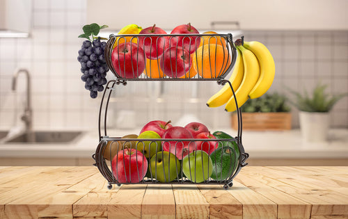 2-Tier Countertop Fruit Basket Holder W523