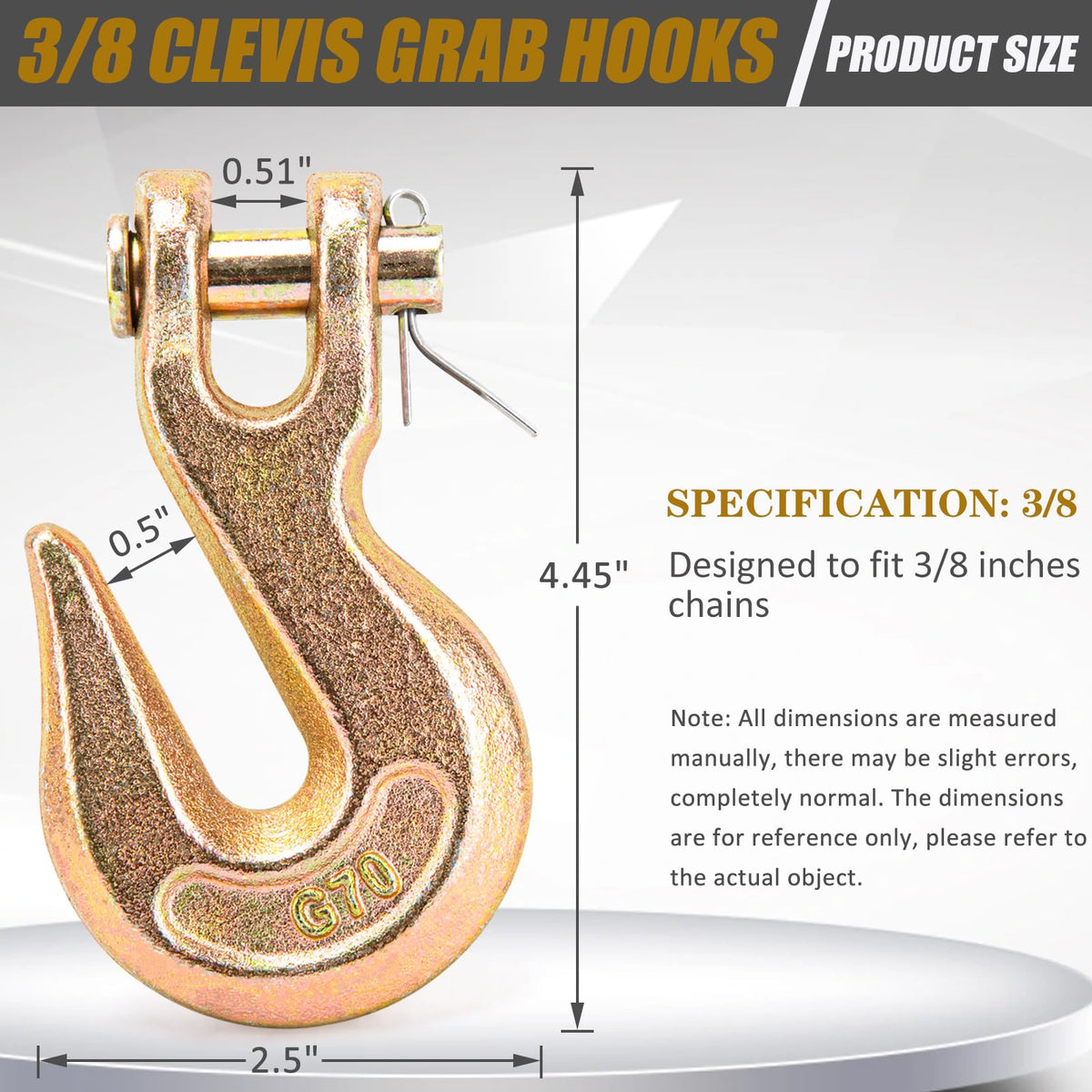 3/8 Chain Hook Heavy Duty 4 Pack W9576