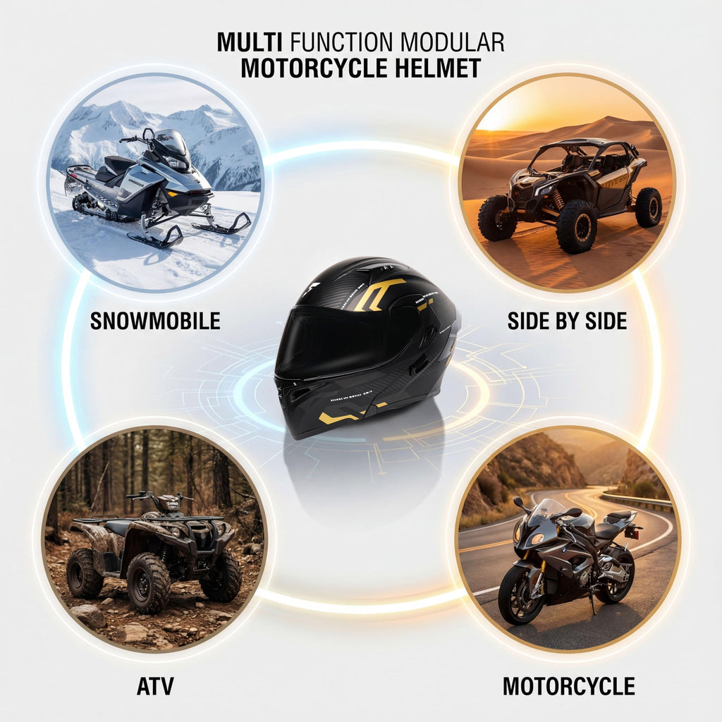 Modular Motorcycle Helmet DOT Approved Flip Up Dual Visor T643