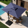 9'x12' Navy Cantilever Patio Umbrella with Base S67020