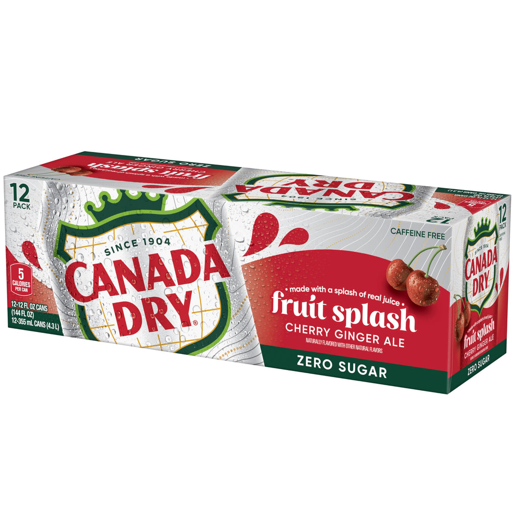 Zero Sugar Cherry Ginger Ale Soda, 12 fl. oz. Cans, 12 Pack N918020