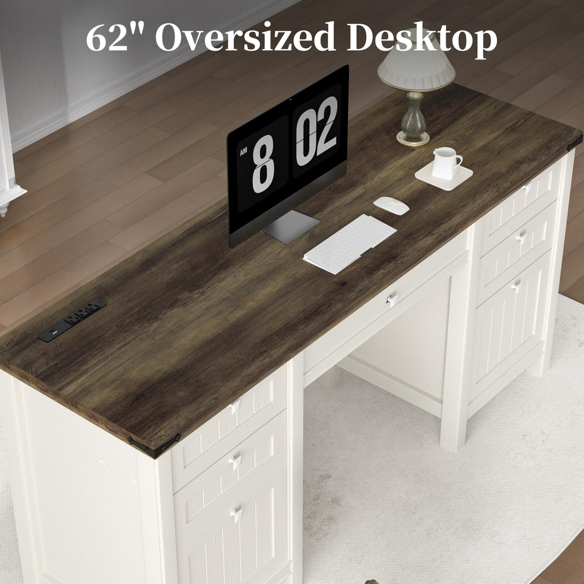 62" Executive Desk with File Drawer & Cabinet S516246