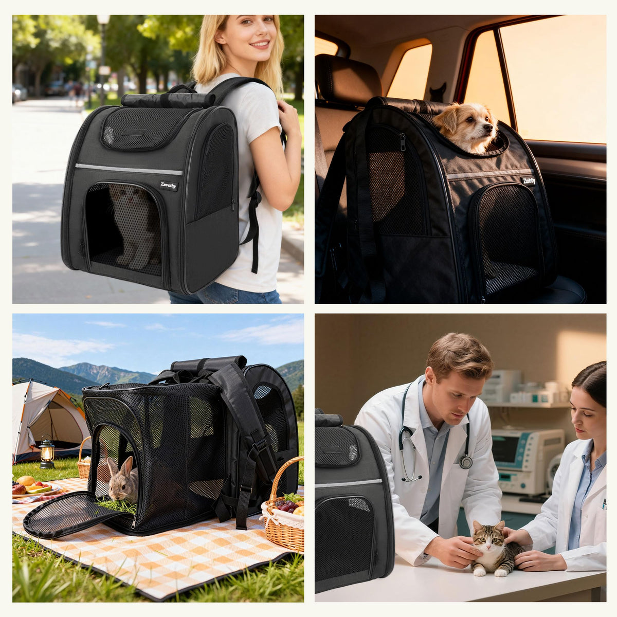 Expandable Airline Approved Cat Backpack Carrier with Breathable Mesh C255