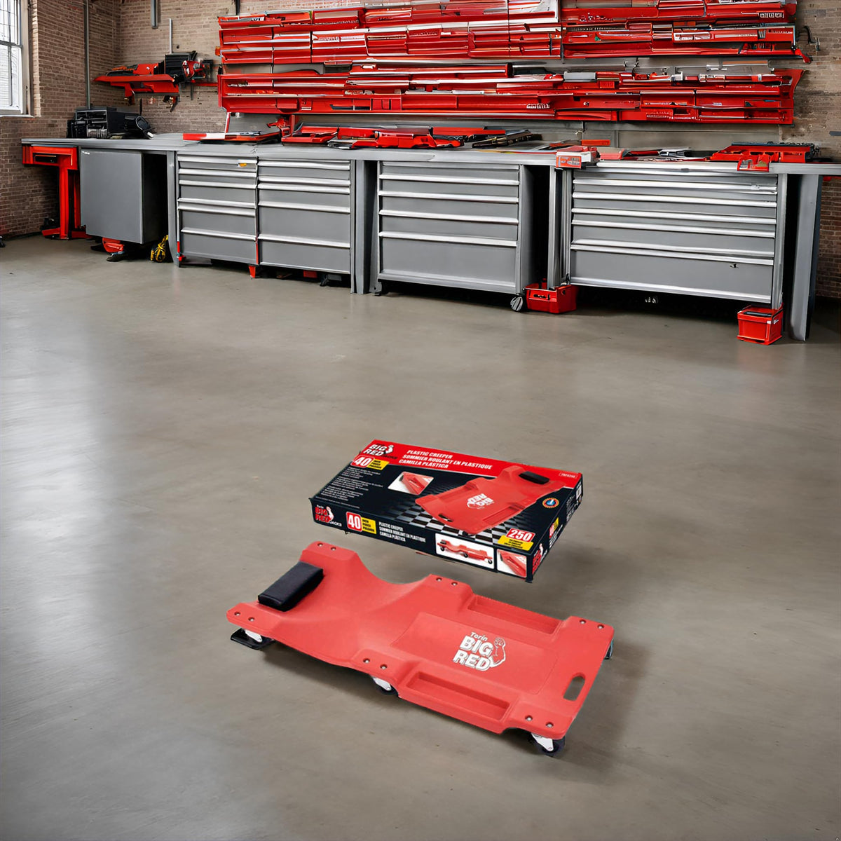 Rolling Garage Creeper with Padded Headrest and 6 Casters H715462