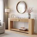 Oak Console Table with Storage Drawers X566017