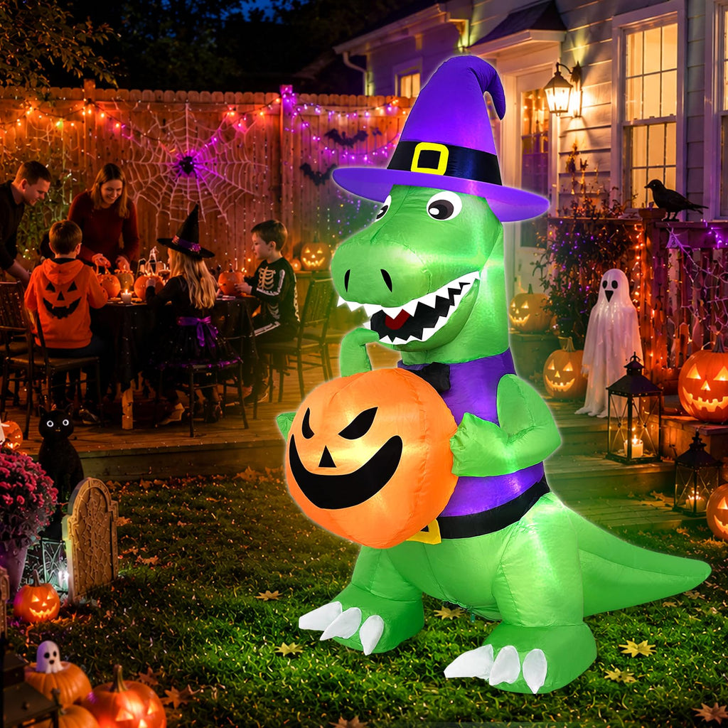 4 Ft Halloween Inflatables Witch Dinosaur Y812