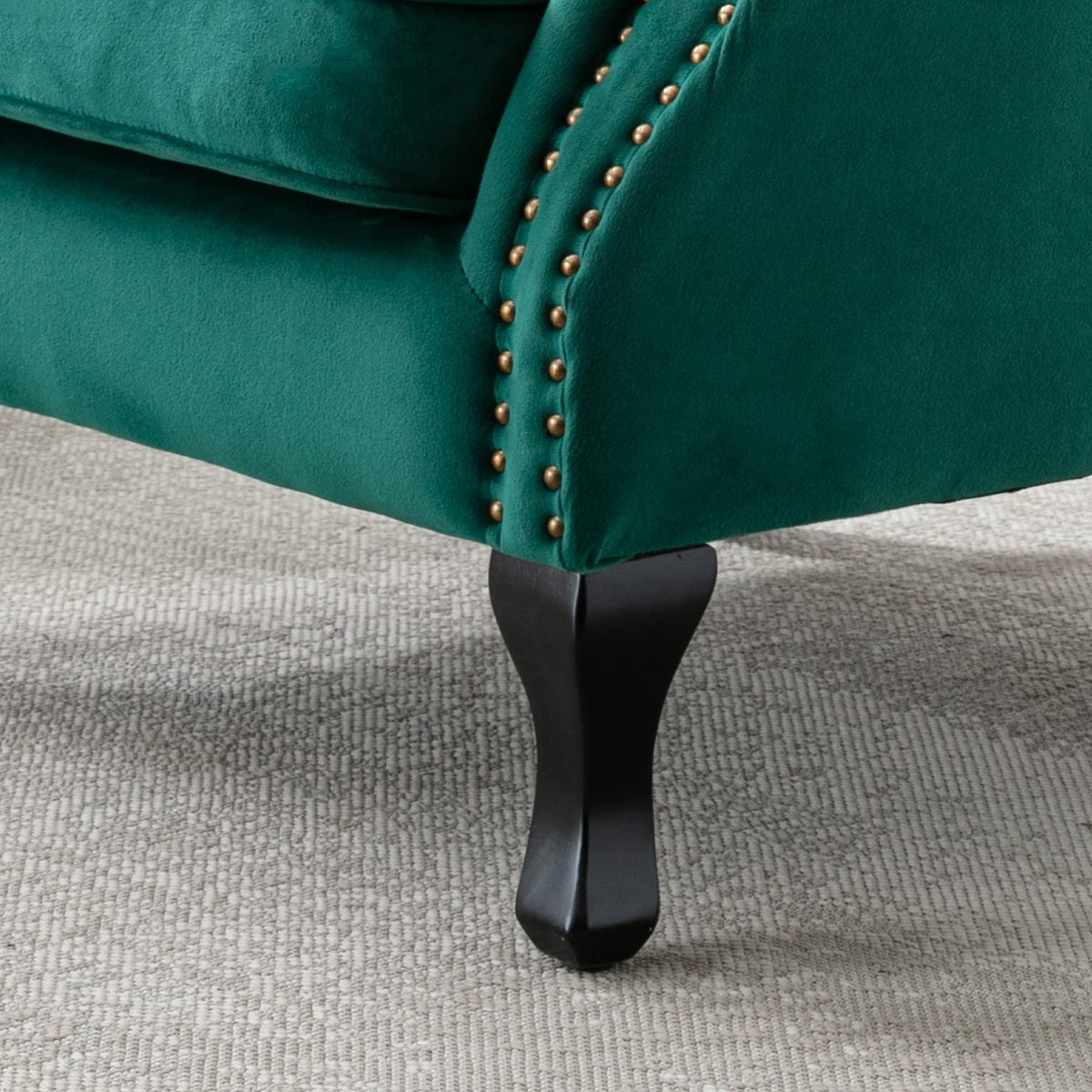 Velvet Green Accent Chairs Set of 2 Q49498