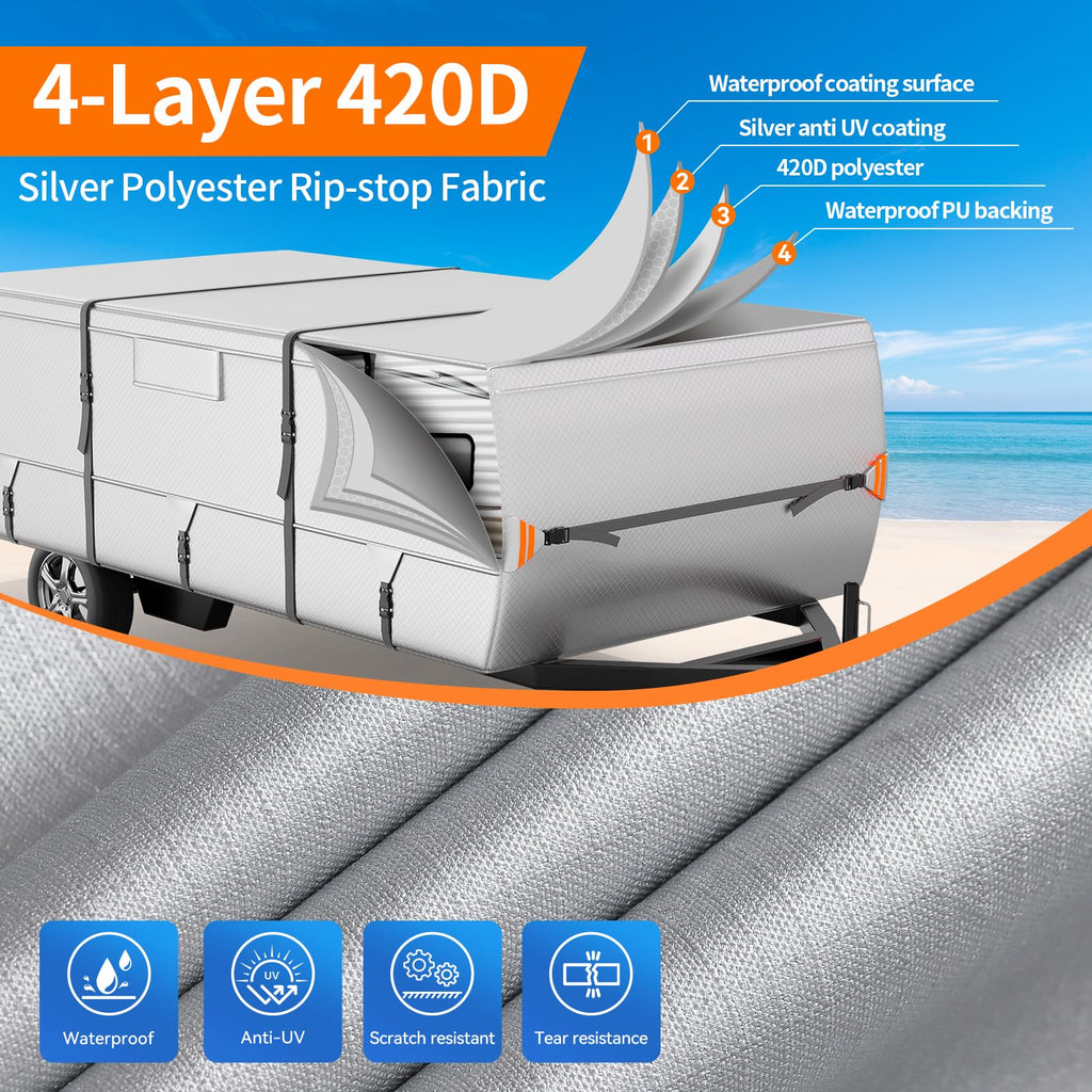 14'-16' Waterproof Oxford Fabric Camper Cover Y4186