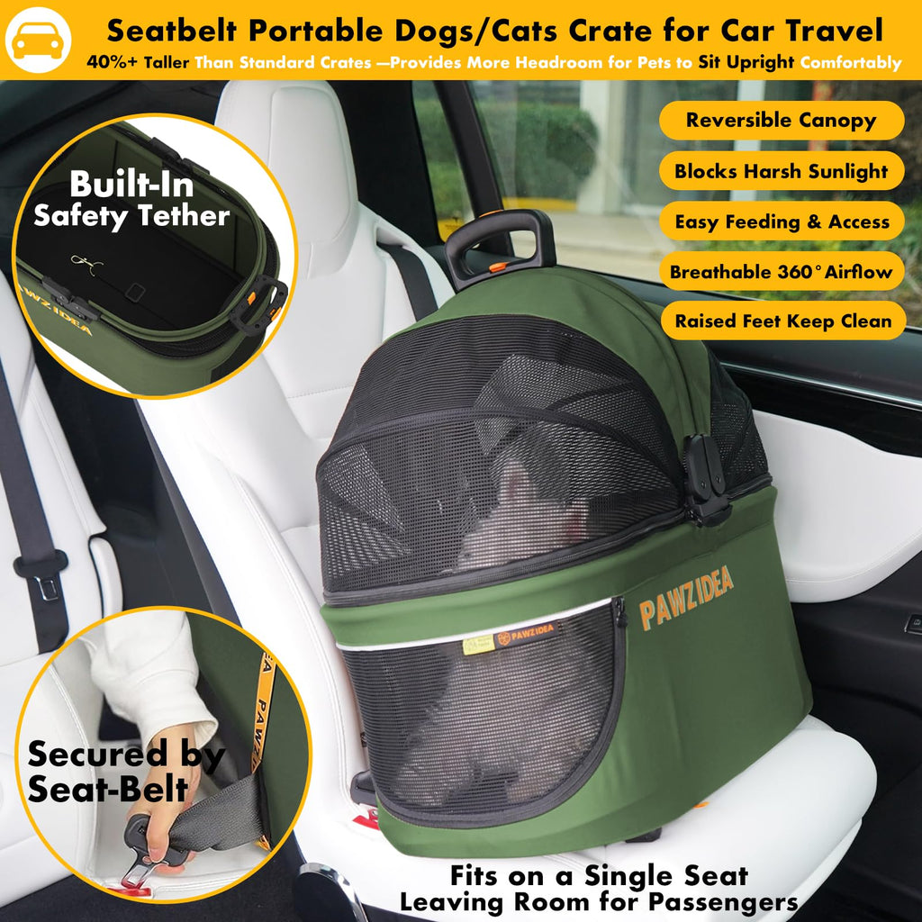 Foldable Pet Stroller with Detachable Carrier E188057