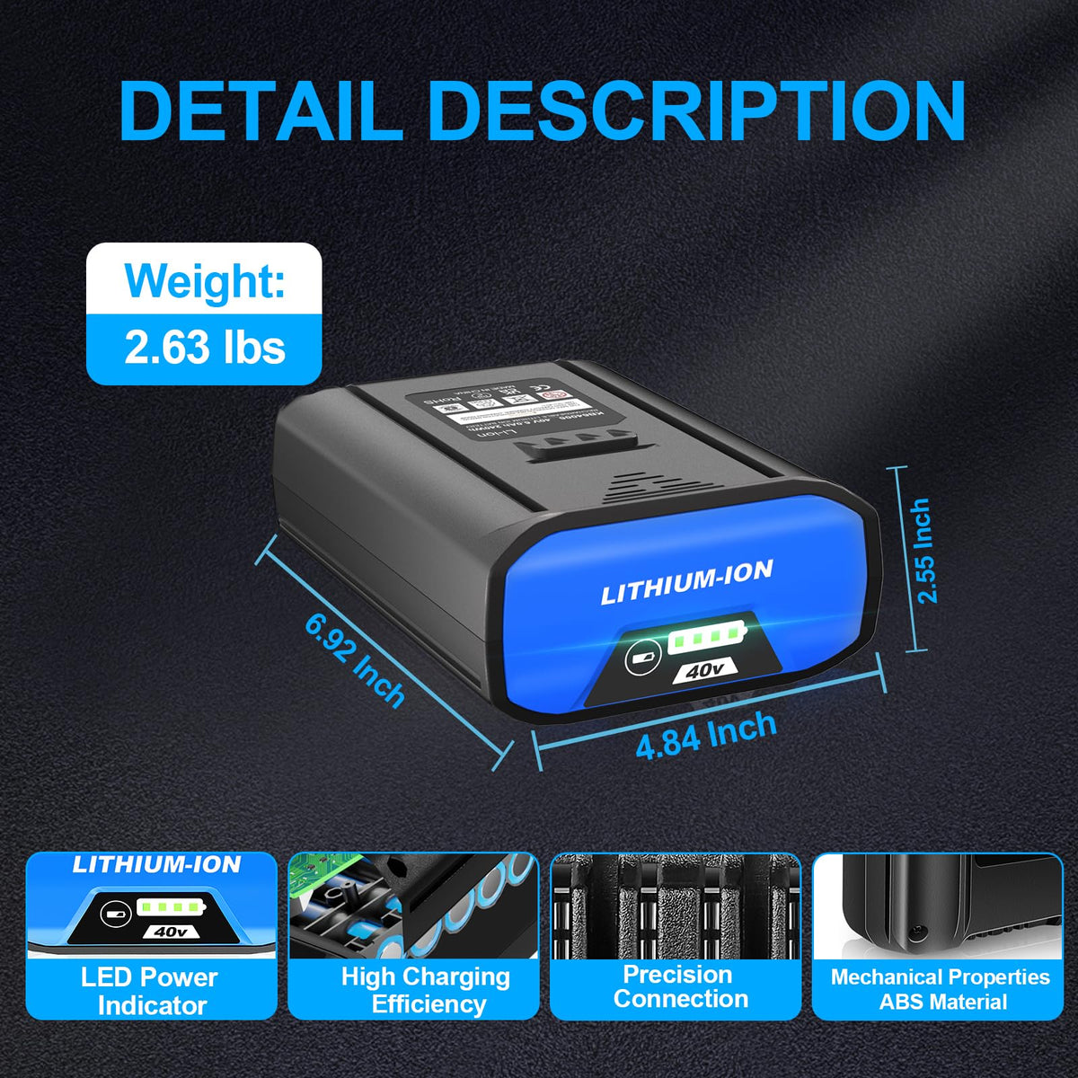 40V 6.0Ah Lithium-Ion Battery I314098