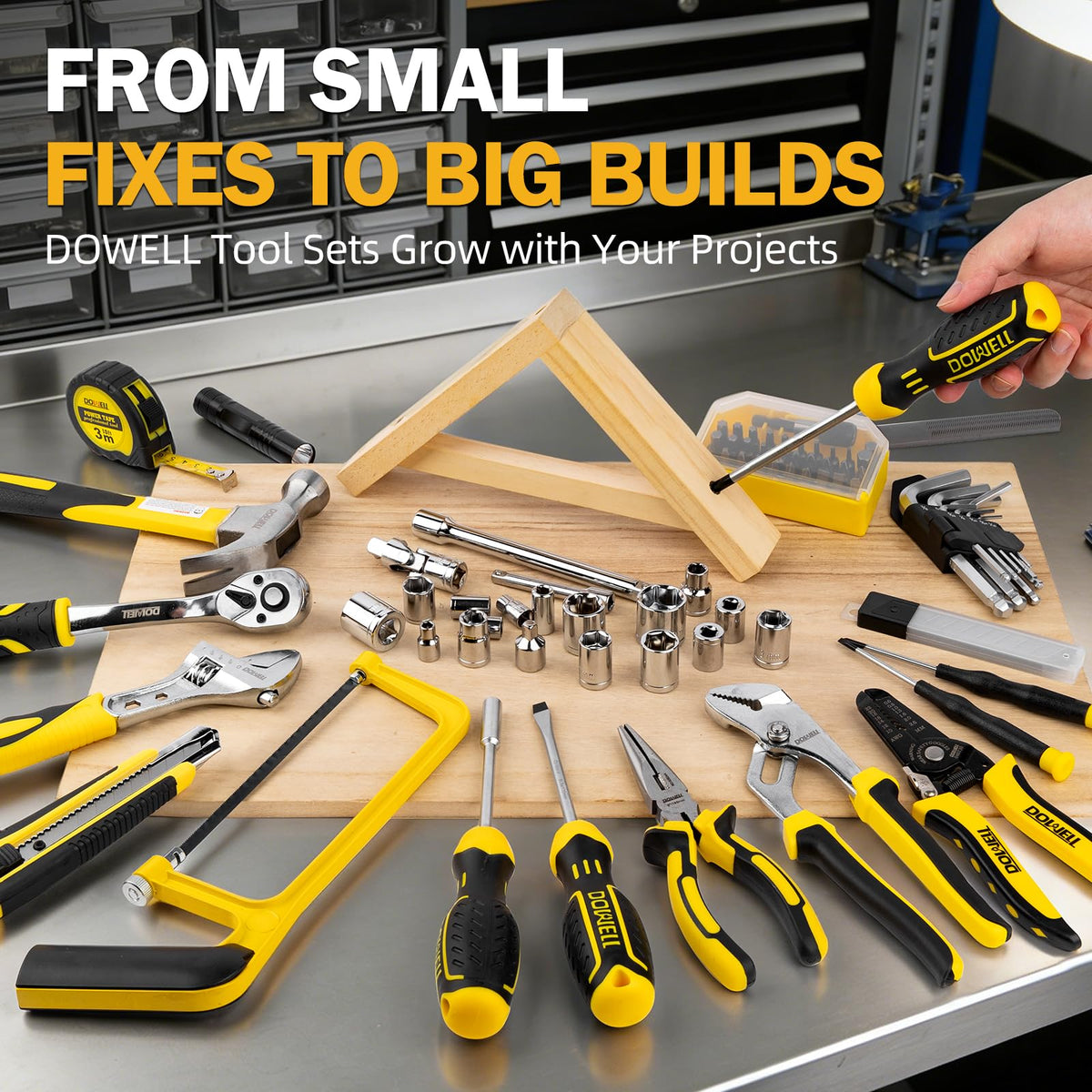 299-Piece Professional Hand Tool Set with Sockets, Pliers, Hex Keys, Screwdrivers H575