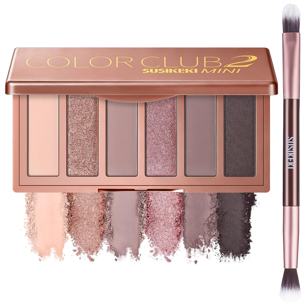 6-Color Matte and Shimmer Eyeshadow Palette with Brush L602573