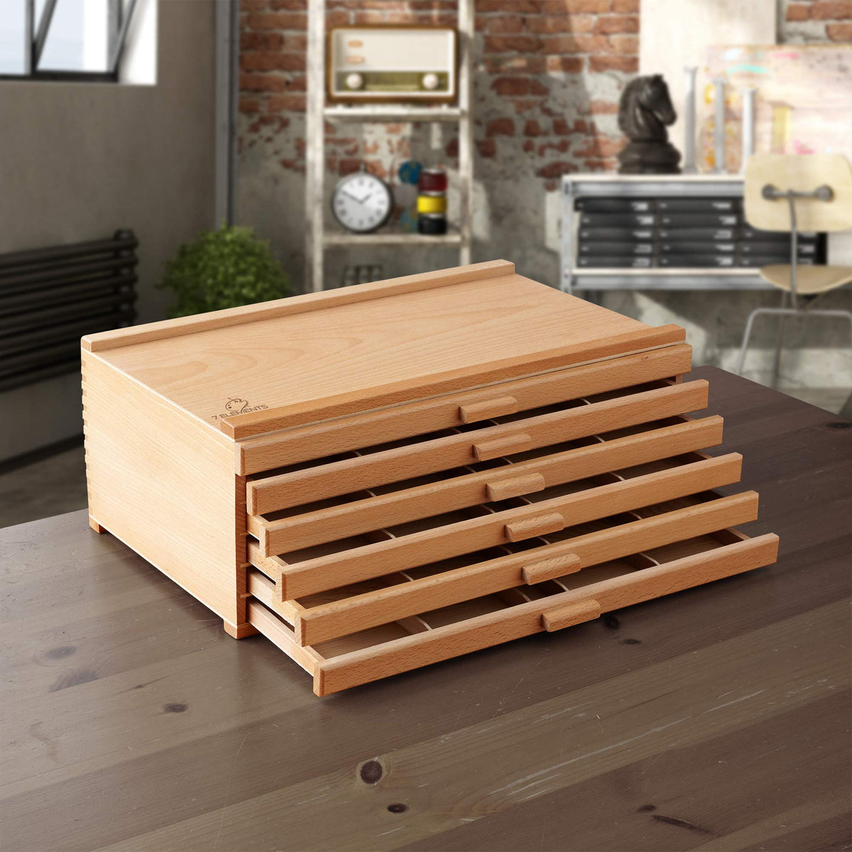 6 Drawer Wooden Artist Storage Box Z18570