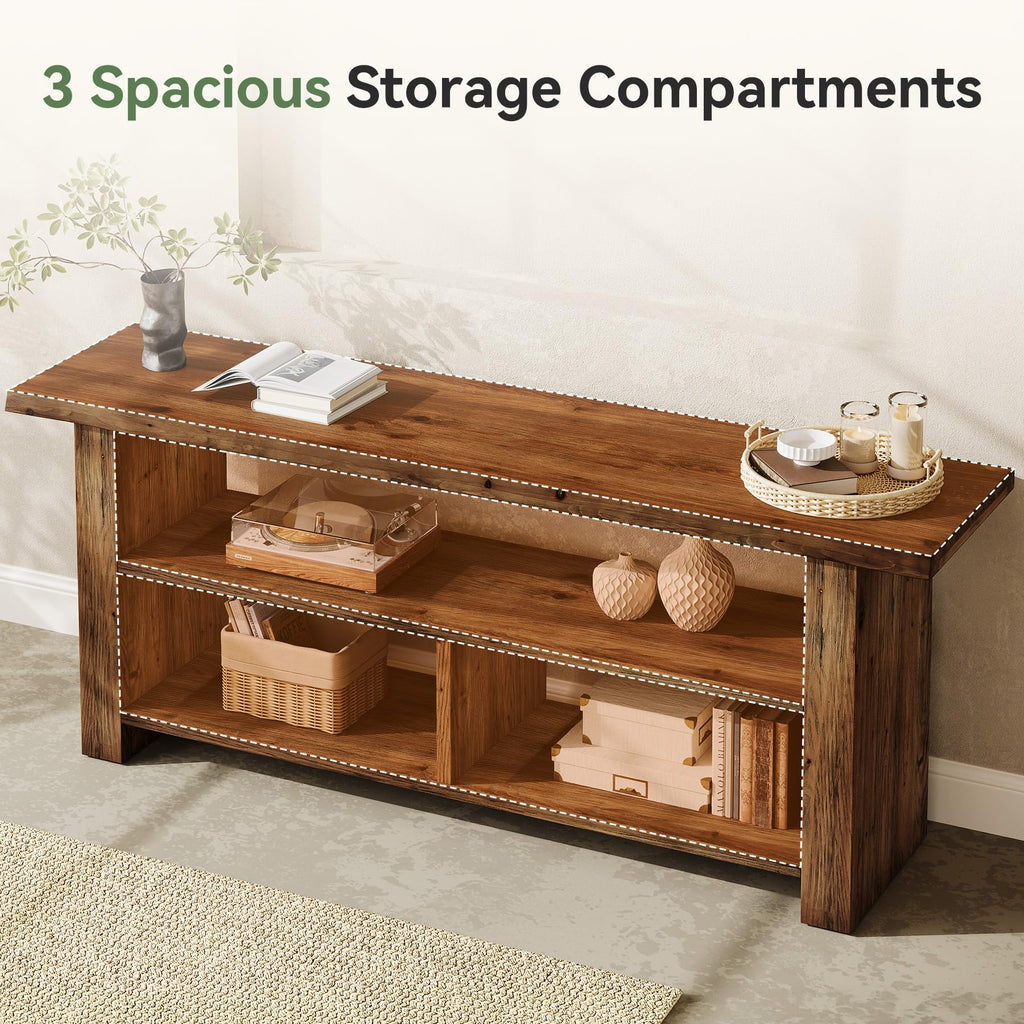 Dark Brown Solid Wood TV Stand T1288