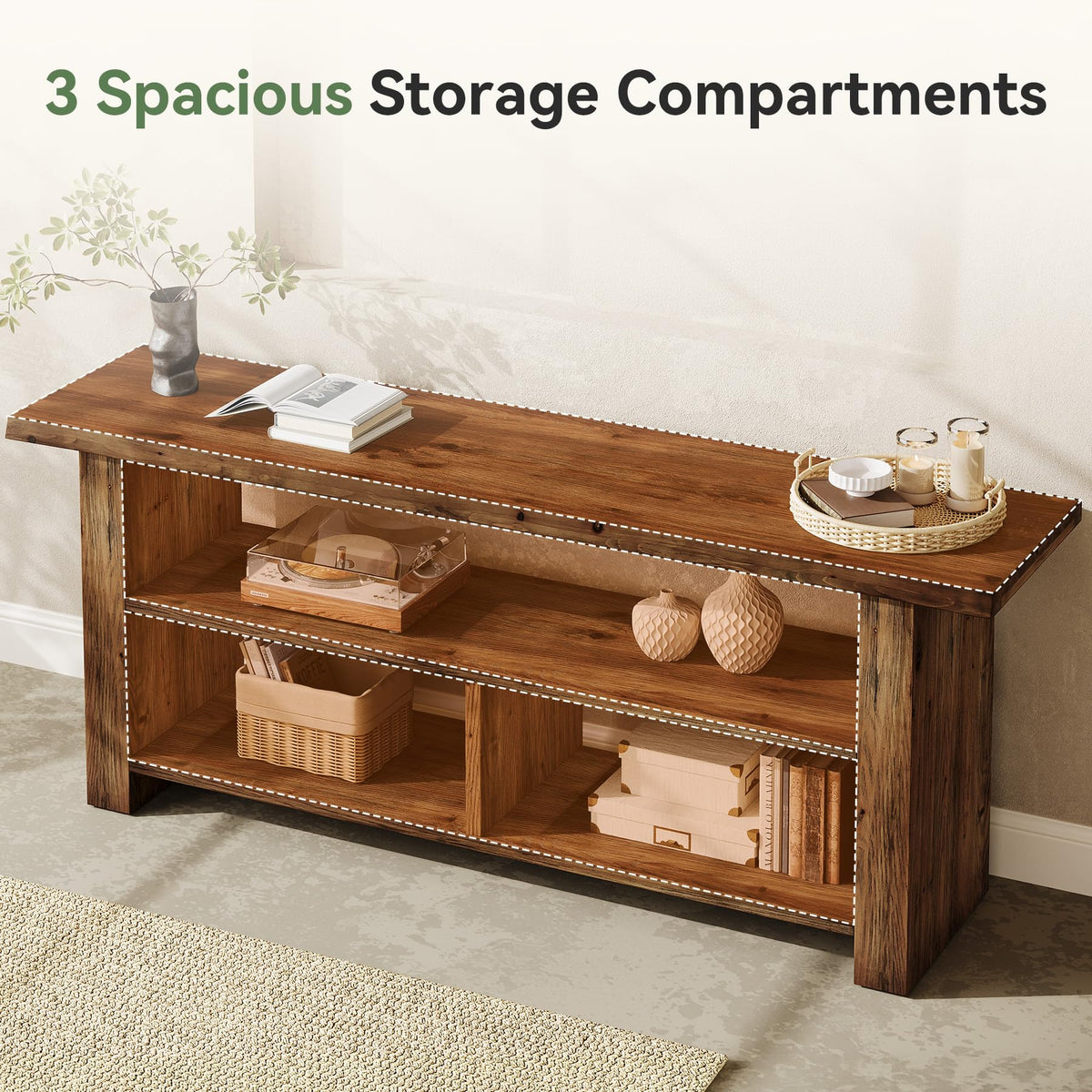 Dark Brown Solid Wood TV Stand T1288