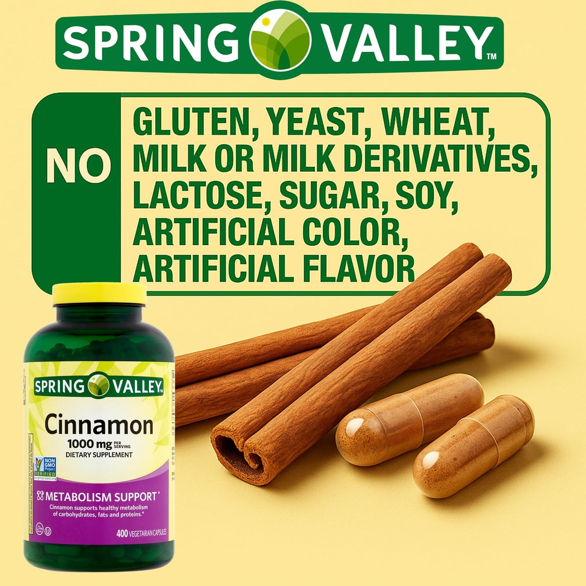 Cinnamon Supplement 1000mg 400 Vegetarian Capsules M336