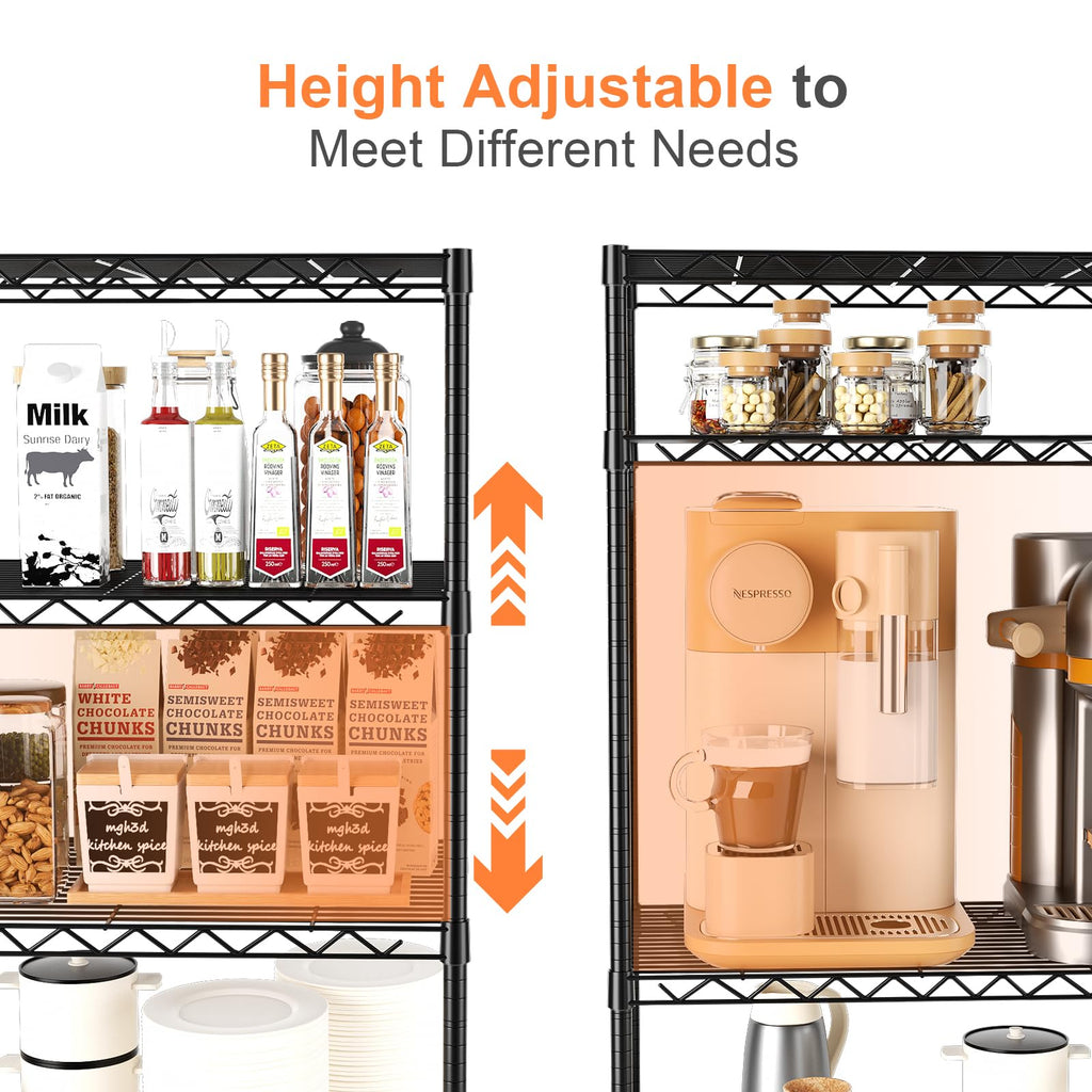 5-Tier Heavy Duty Metal Shelving Unit on Lockable Wheels K66119