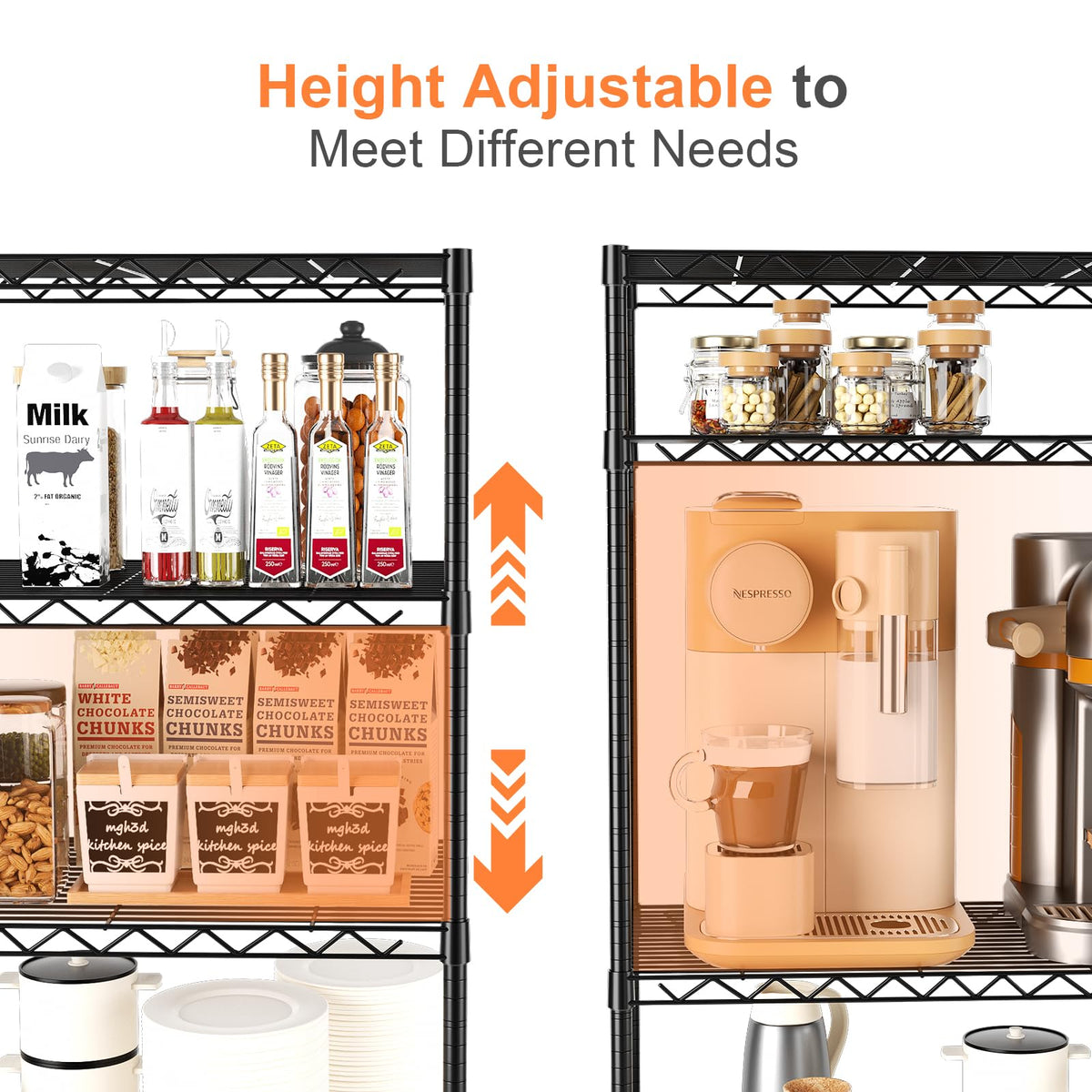 5-Tier Heavy Duty Metal Shelving Unit on Lockable Wheels K66119
