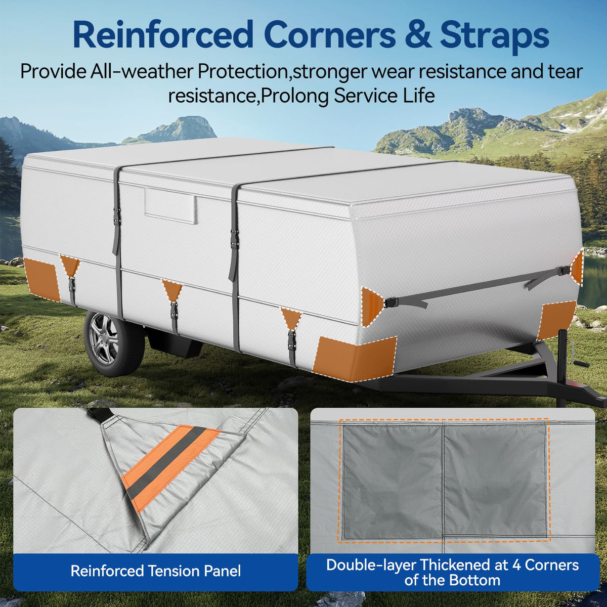 14'-16' Waterproof Oxford Fabric Camper Cover Y4186
