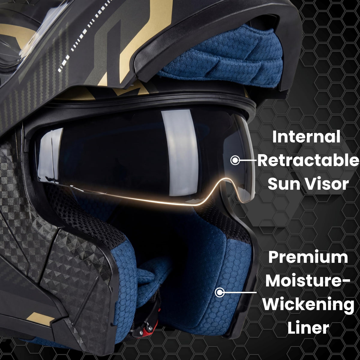 Modular Motorcycle Helmet DOT Approved Flip Up Dual Visor T643