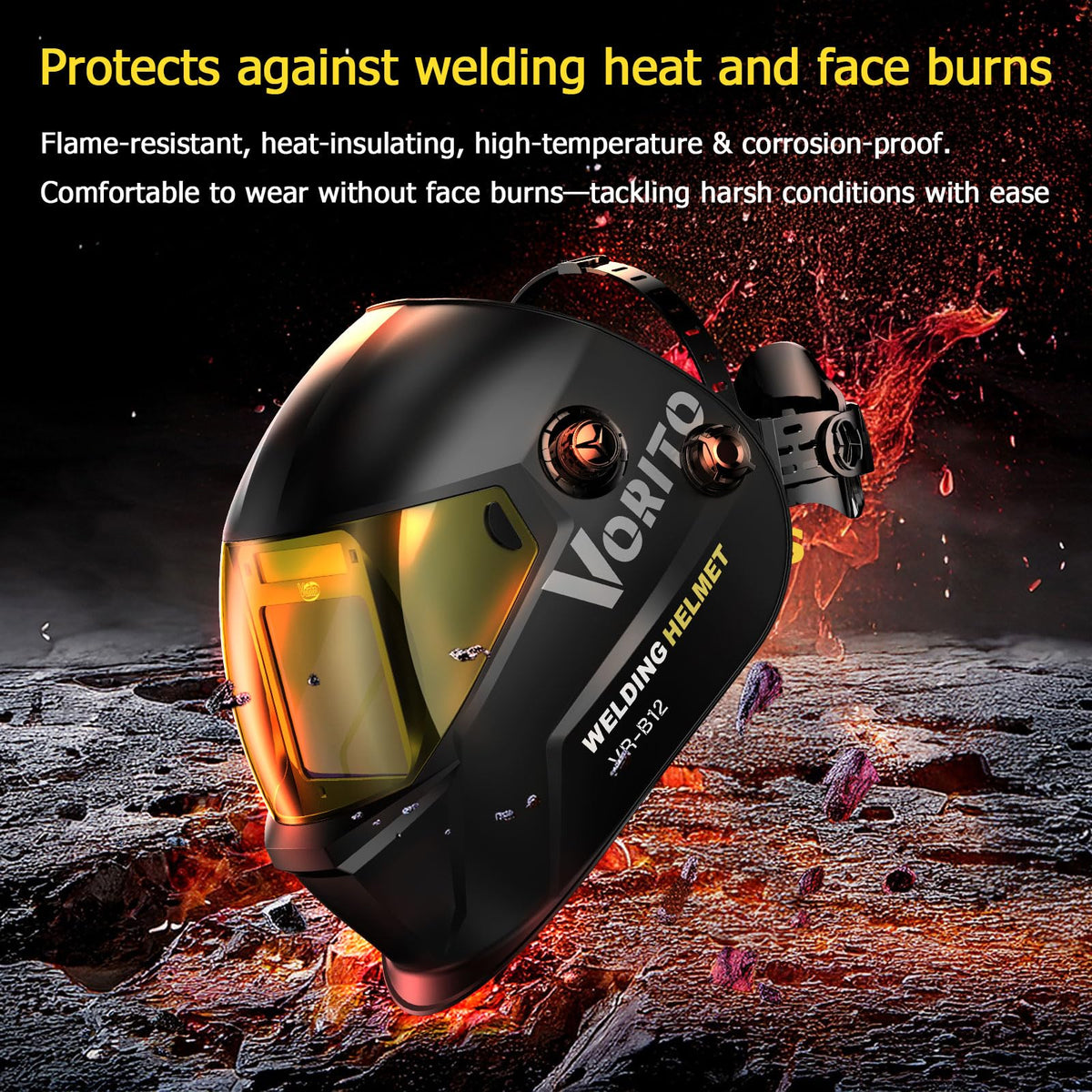 Auto Darkening Welding Helmet True Color Solar Powered D864273