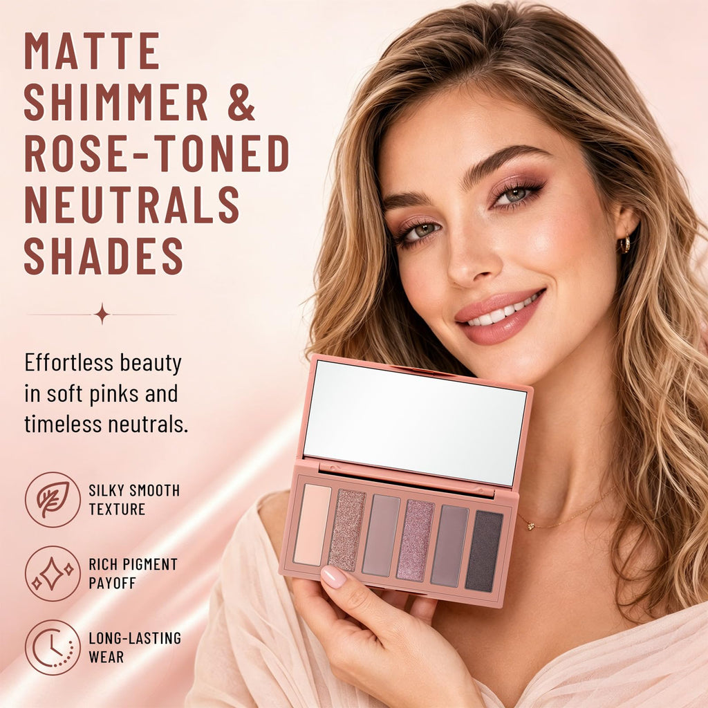 6-Color Matte and Shimmer Eyeshadow Palette with Brush L602573
