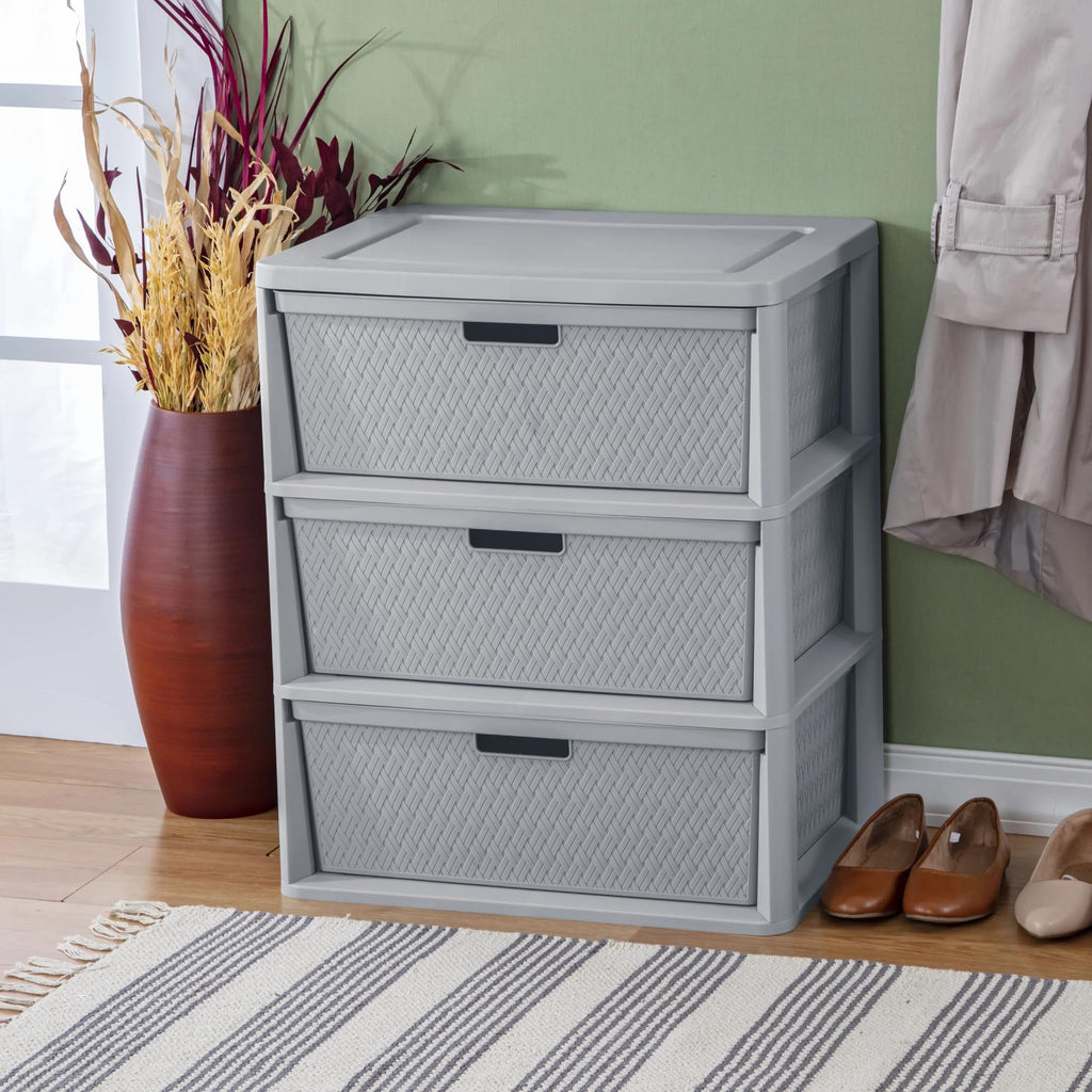 Gray 3 Drawer Storage Tower Y6145