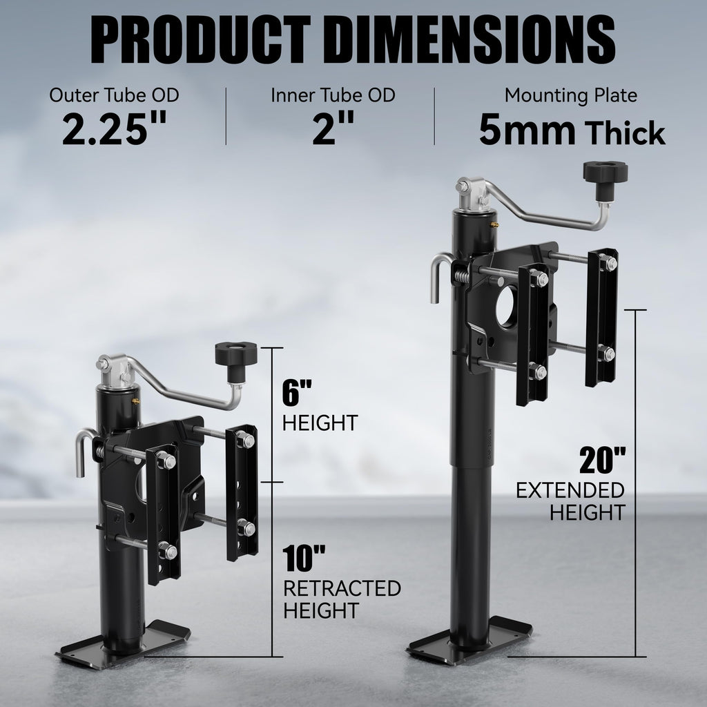 2000 lbs 10in Lift Compact Boat Trailer Jack T1515